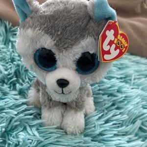 Ty Beanie Boos Gray and White Husky Plush slush